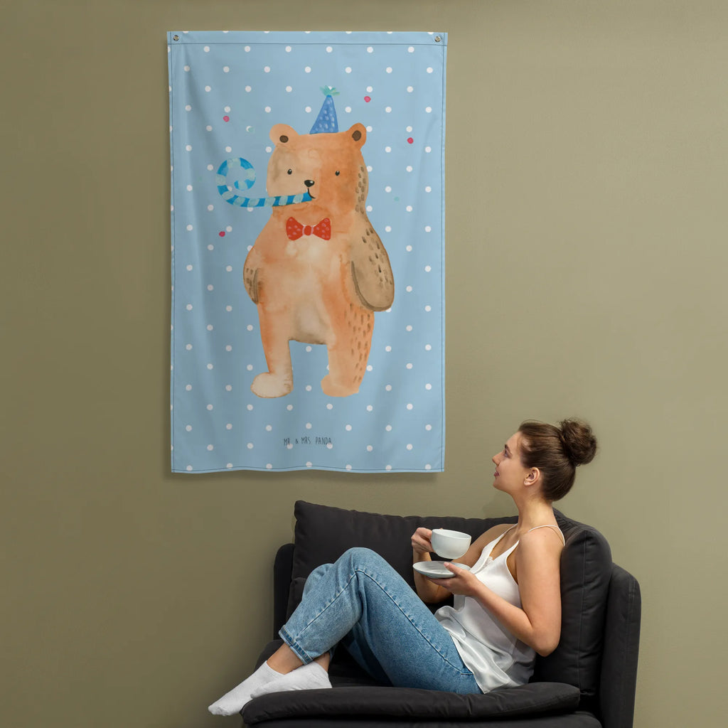 Tapestry bear Birthday Boho, Wall hanging, Tapestry, Decoration, bear, teddy, teddy bear, cuddly toy, Happy birthday