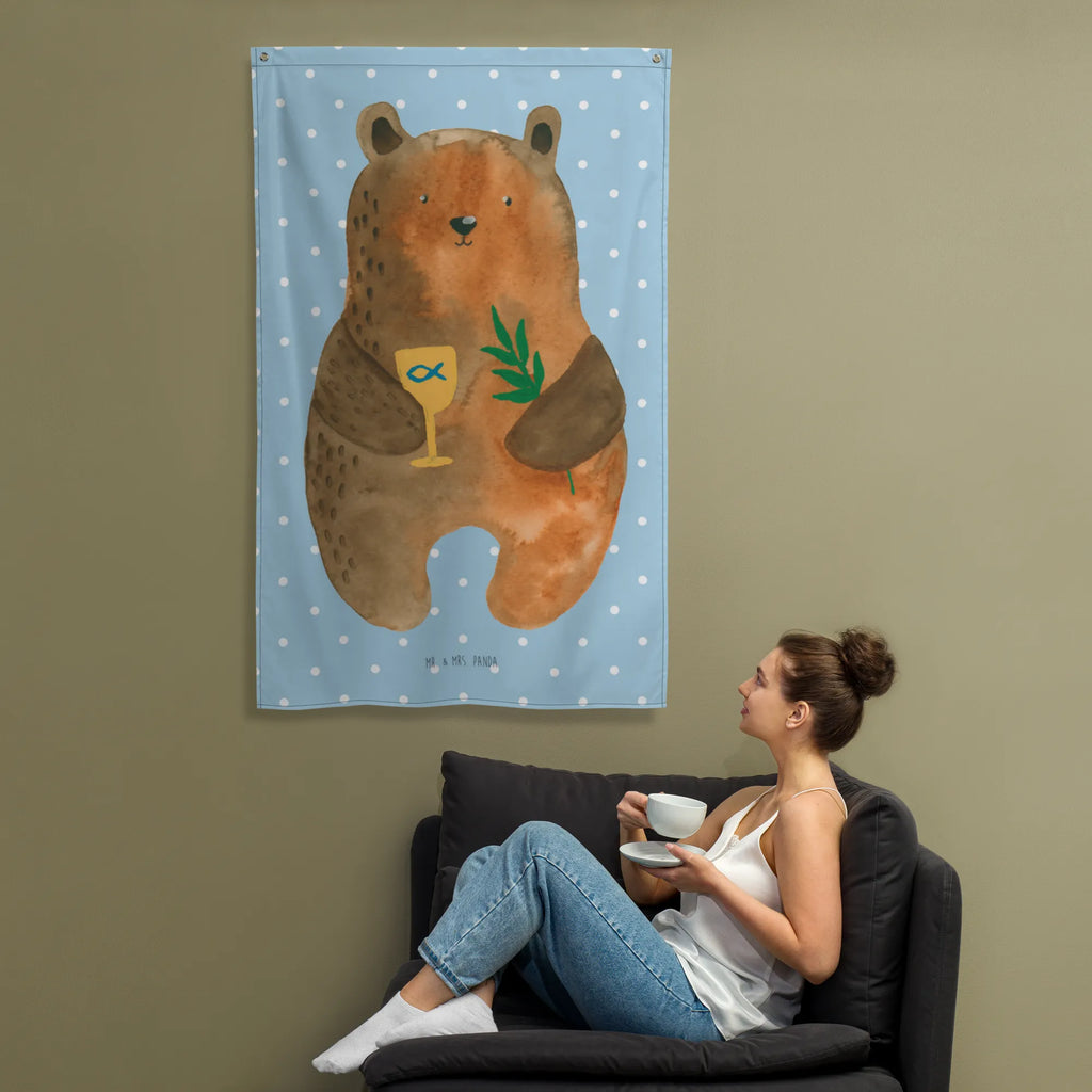 Wandteppich Konfirmation-Bär Kinderzimmer Wand, Wanddeko, Wandbild, Kinderzimmer, Schmuck-Wandbehang, Textil-Kunst, Wandteppich, Wandbehang, Kinderzimmer Wanddeko, Wand Deko, Boho, Wandtuch, Tapestry, Dekoration, Tapisserie, Kinderzimmer Deko, Bär, Teddy, Teddybär, evangelisch, Konfirmation, Kirche, Gottesdienst