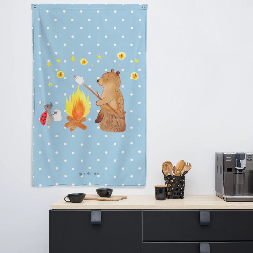 Tapestry Bear & Ladybird campfire Decoration, Tapestry, Boho, Wall hanging, bear, teddy, teddy bear, cuddly toy, Campfire