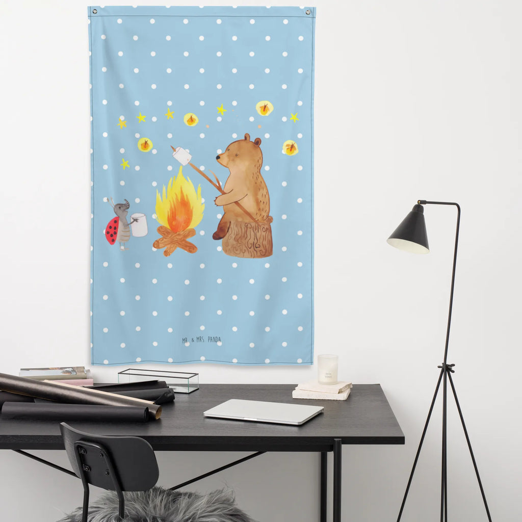 Tapestry Bear & Ladybird campfire Decoration, Tapestry, Boho, Wall hanging, bear, teddy, teddy bear, cuddly toy, Campfire