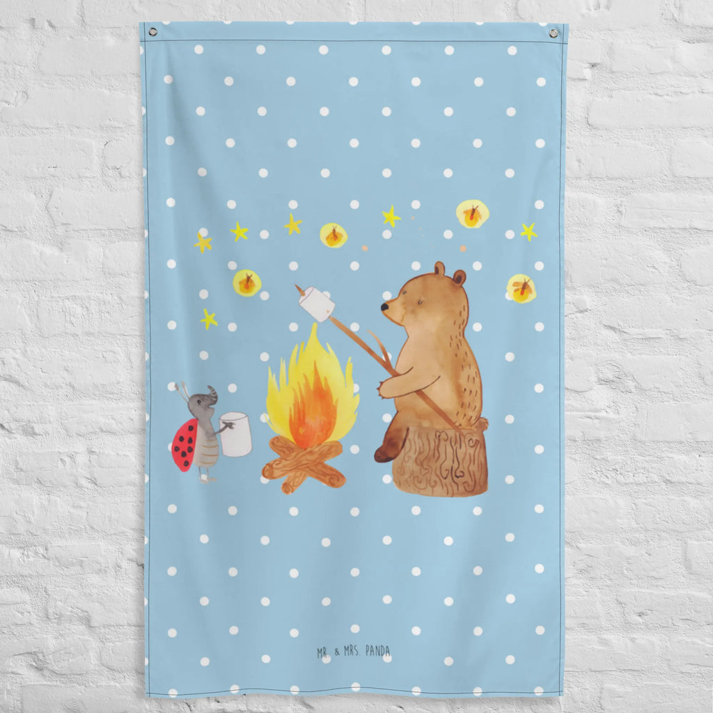 Tapestry Bear & Ladybird campfire Decoration, Tapestry, Boho, Wall hanging, bear, teddy, teddy bear, cuddly toy, Campfire