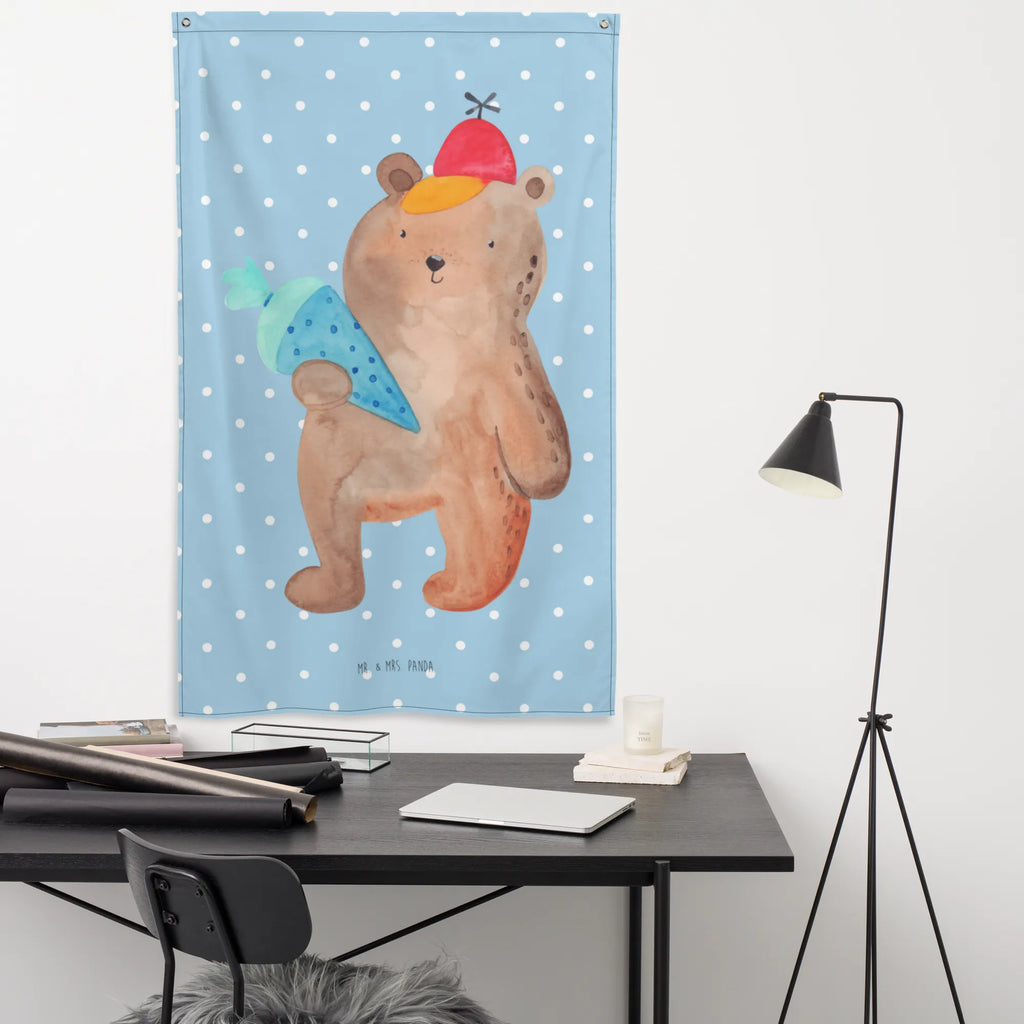 Tapestry bear School cone Tapestry, Wall hanging, Decoration, Boho, bear, teddy, teddy bear, cuddly toy, First day of school gift, Primary school, School enrolment gift, Starting school, School bag, School gift, Bear motif