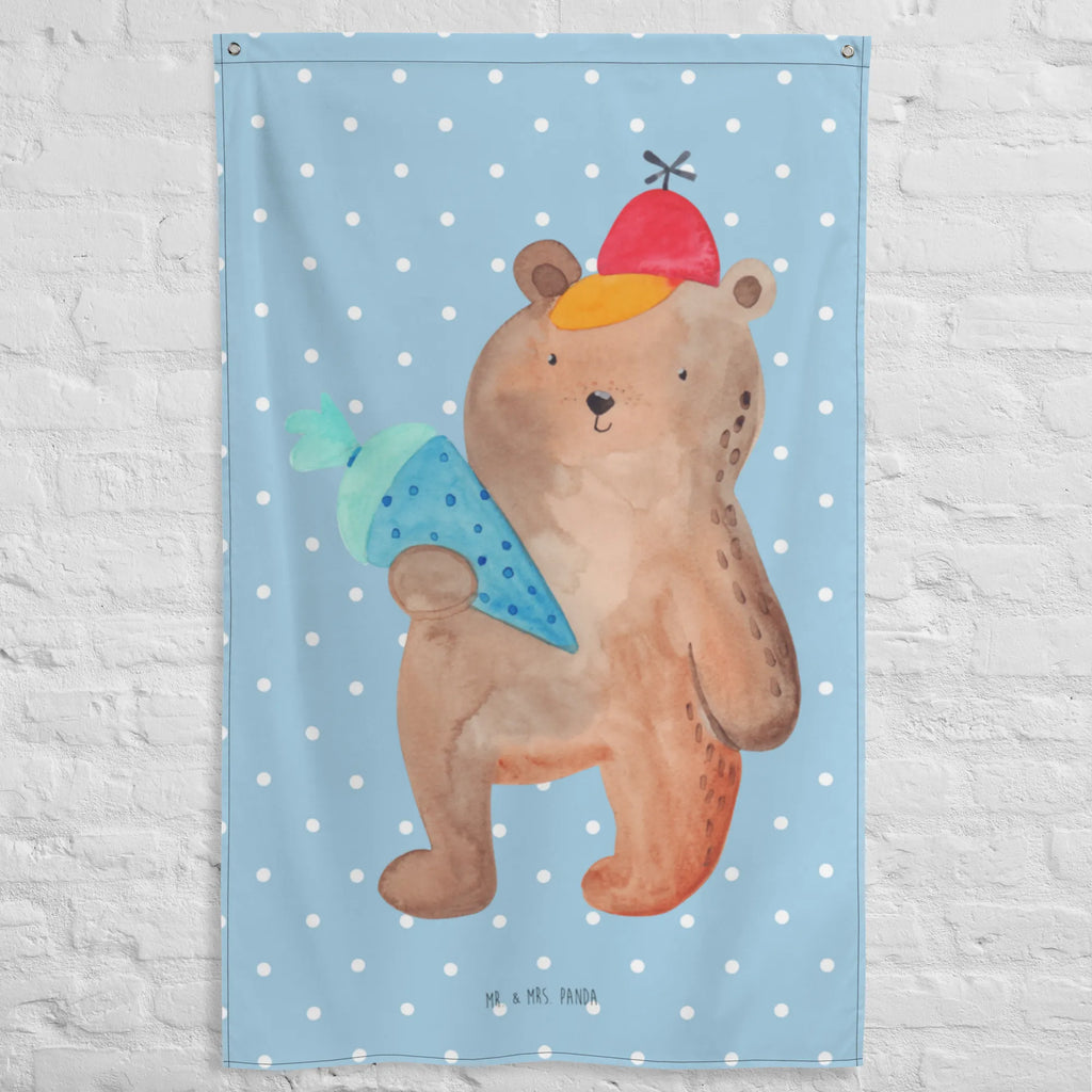 Tapestry bear School cone Tapestry, Wall hanging, Decoration, Boho, bear, teddy, teddy bear, cuddly toy, First day of school gift, Primary school, School enrolment gift, Starting school, School bag, School gift, Bear motif