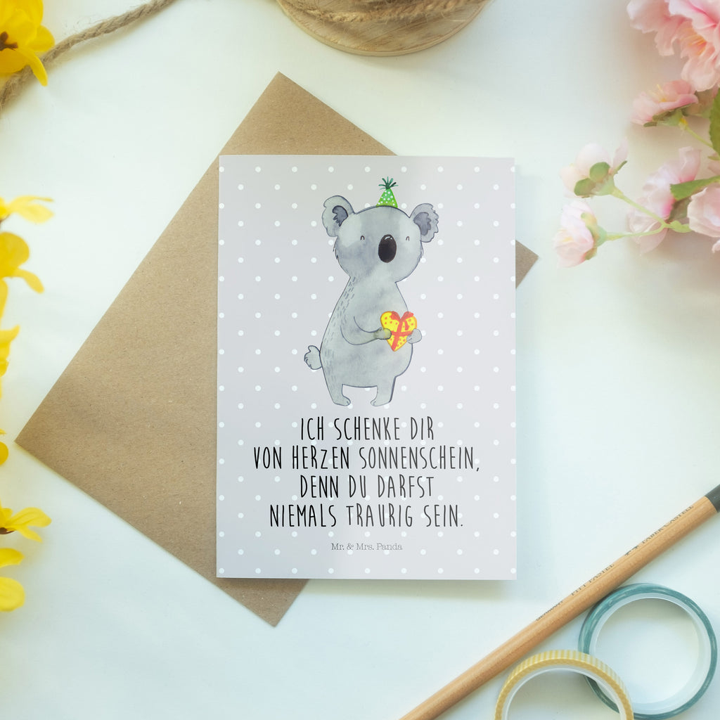 Grußkarte Koala Geschenk Klappkarte, Einladungskarte, Glückwunschkarte, Hochzeitskarte, Geburtstagskarte, Karte, Koala, Koalabär, Geschenk, Geburtstag, Party