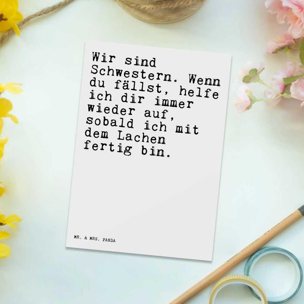 Postcard Wir sind Schwestern. Wenn... Postkarte, Karte, Geschenkkarte, Grußkarte, Einladung, Ansichtskarte, Geburtstagskarte, Einladungskarte, Dankeskarte, Ansichtskarten, Einladung Geburtstag, Einladungskarten Geburtstag, Spruch, Sprüche, lustige Sprüche, Weisheiten, Zitate, Spruch Geschenke, Spruch Sprüche Weisheiten Zitate Lustig Weisheit Worte