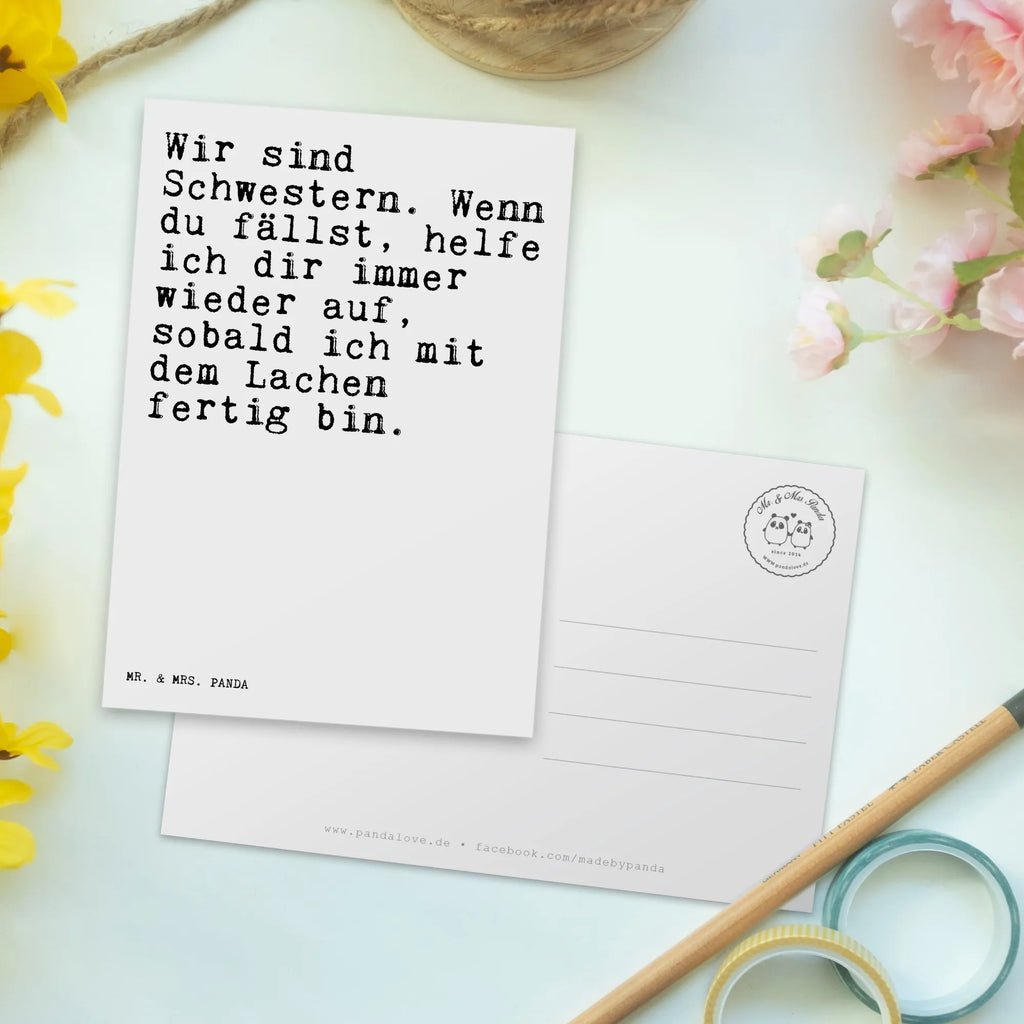 Postcard Wir sind Schwestern. Wenn... Postkarte, Karte, Geschenkkarte, Grußkarte, Einladung, Ansichtskarte, Geburtstagskarte, Einladungskarte, Dankeskarte, Ansichtskarten, Einladung Geburtstag, Einladungskarten Geburtstag, Spruch, Sprüche, lustige Sprüche, Weisheiten, Zitate, Spruch Geschenke, Spruch Sprüche Weisheiten Zitate Lustig Weisheit Worte