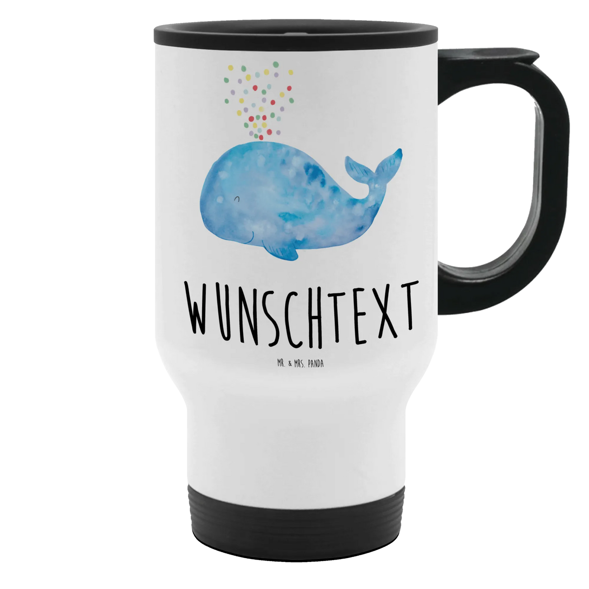 Personalisierter Thermobecher Wal Konfetti