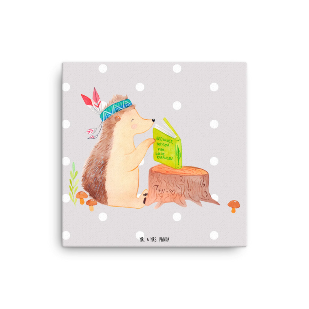 Canvas picture Hedgehog feather headdress Bild, Wanddeko, Kunstdruck, Leinwand, Waldtiere, Tiere, Igel, Abenteuer, Camping, Indianer, Lagerfeuer