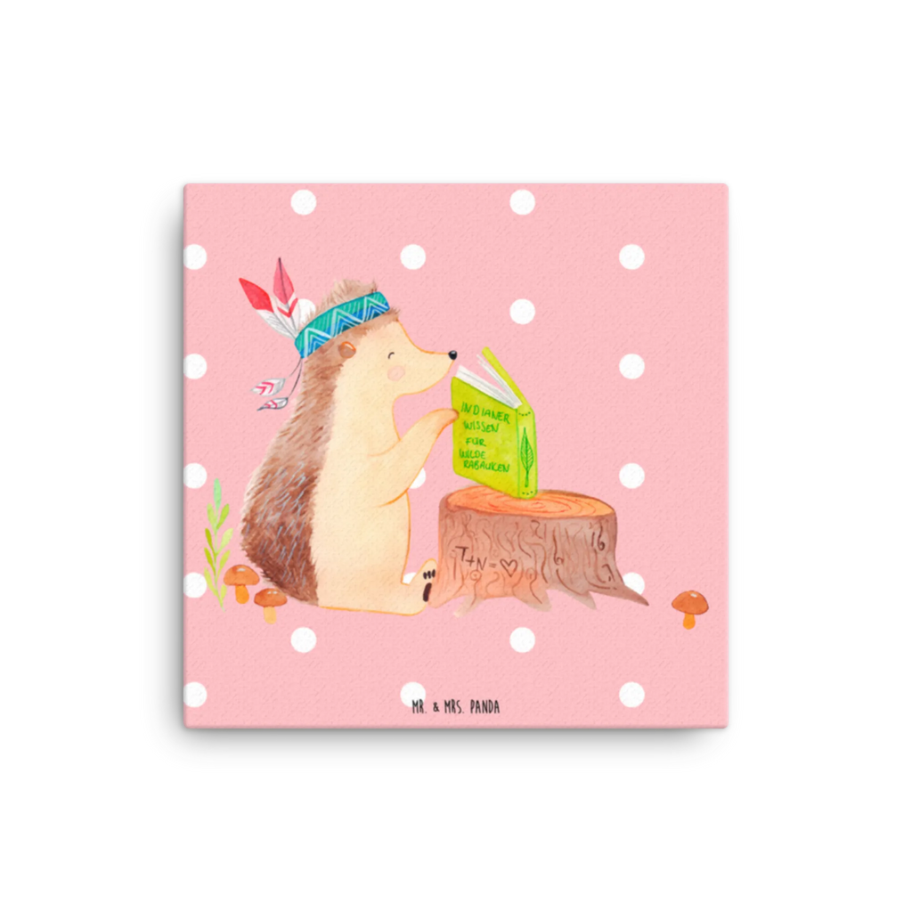 Canvas picture Hedgehog feather headdress Bild, Wanddeko, Kunstdruck, Leinwand, Waldtiere, Tiere, Igel, Abenteuer, Camping, Indianer, Lagerfeuer