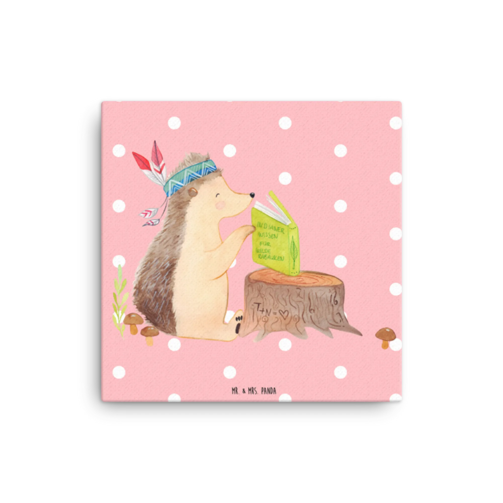 Canvas picture Hedgehog feather headdress Bild, Wanddeko, Kunstdruck, Leinwand, Waldtiere, Tiere, Igel, Abenteuer, Camping, Indianer, Lagerfeuer