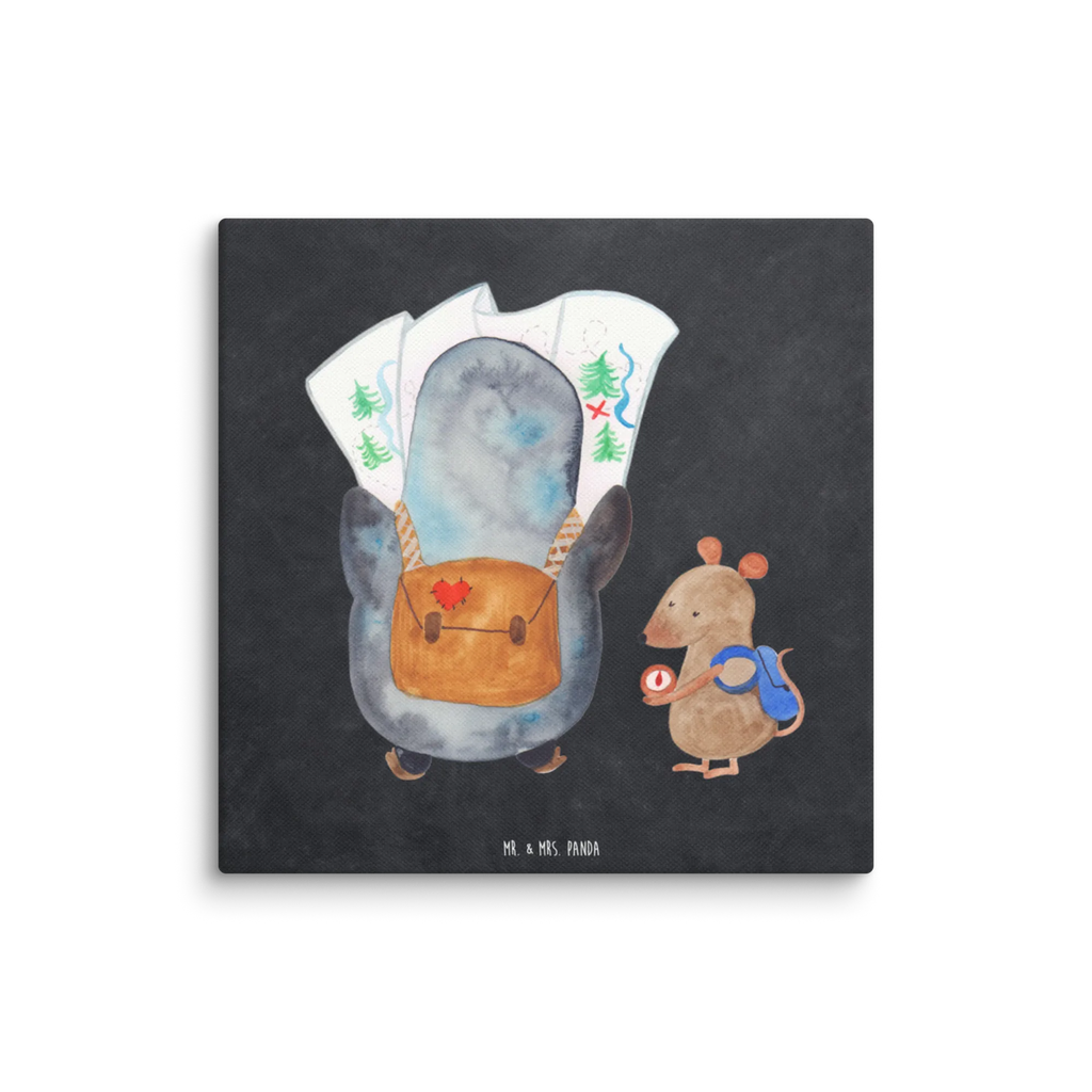 Canvas picture Penguin & Mouse Hiker Kunstdruck, Leinwand, Pinguin, Wandern, Abenteurer, Wanderlust, Abenteuer, Pinguine, Ausflug, Roadtrip