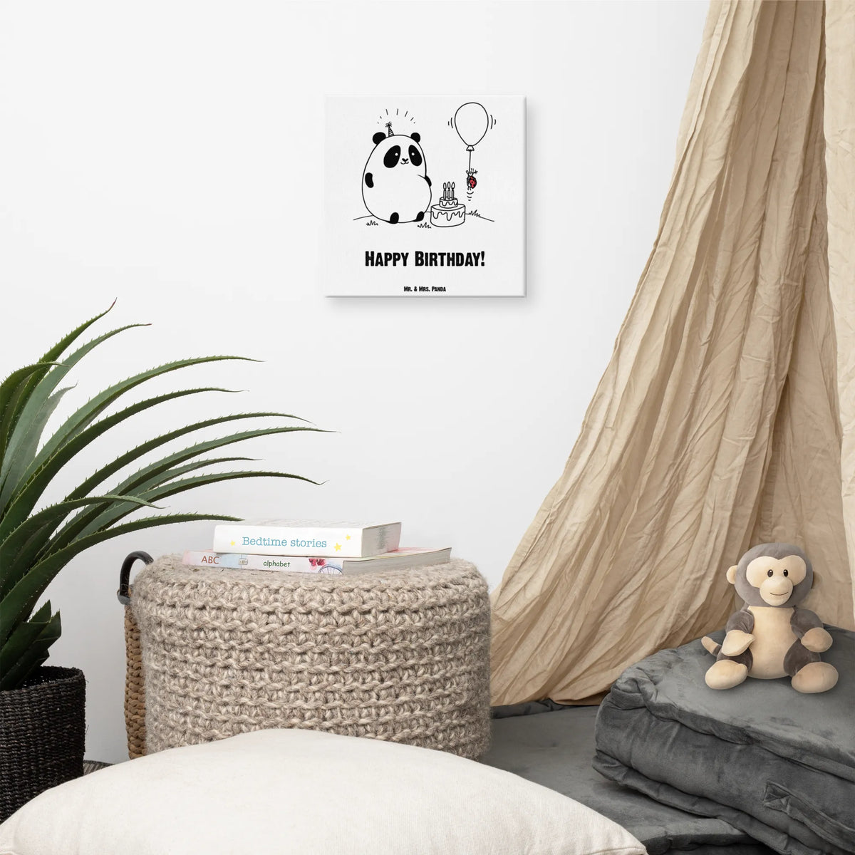 Leinwand Bild Panda Geburtstag Leinwand, Kunstdruck