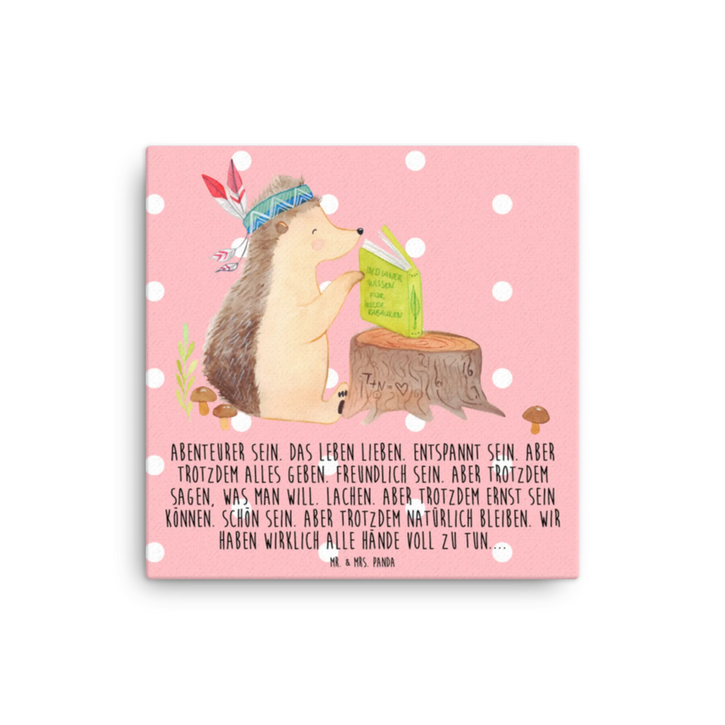 Canvas picture Hedgehog feather headdress Bild, Wanddeko, Kunstdruck, Leinwand, Waldtiere, Tiere, Igel, Abenteuer, Camping, Indianer, Lagerfeuer