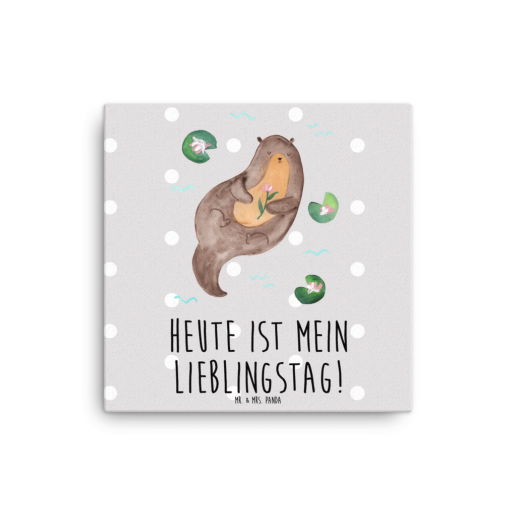 Leinwand Bild Otter Seerose Leinwand, Kunstdruck, Otter, Seeotter, Fischotter, Otter Seeotter See Otter