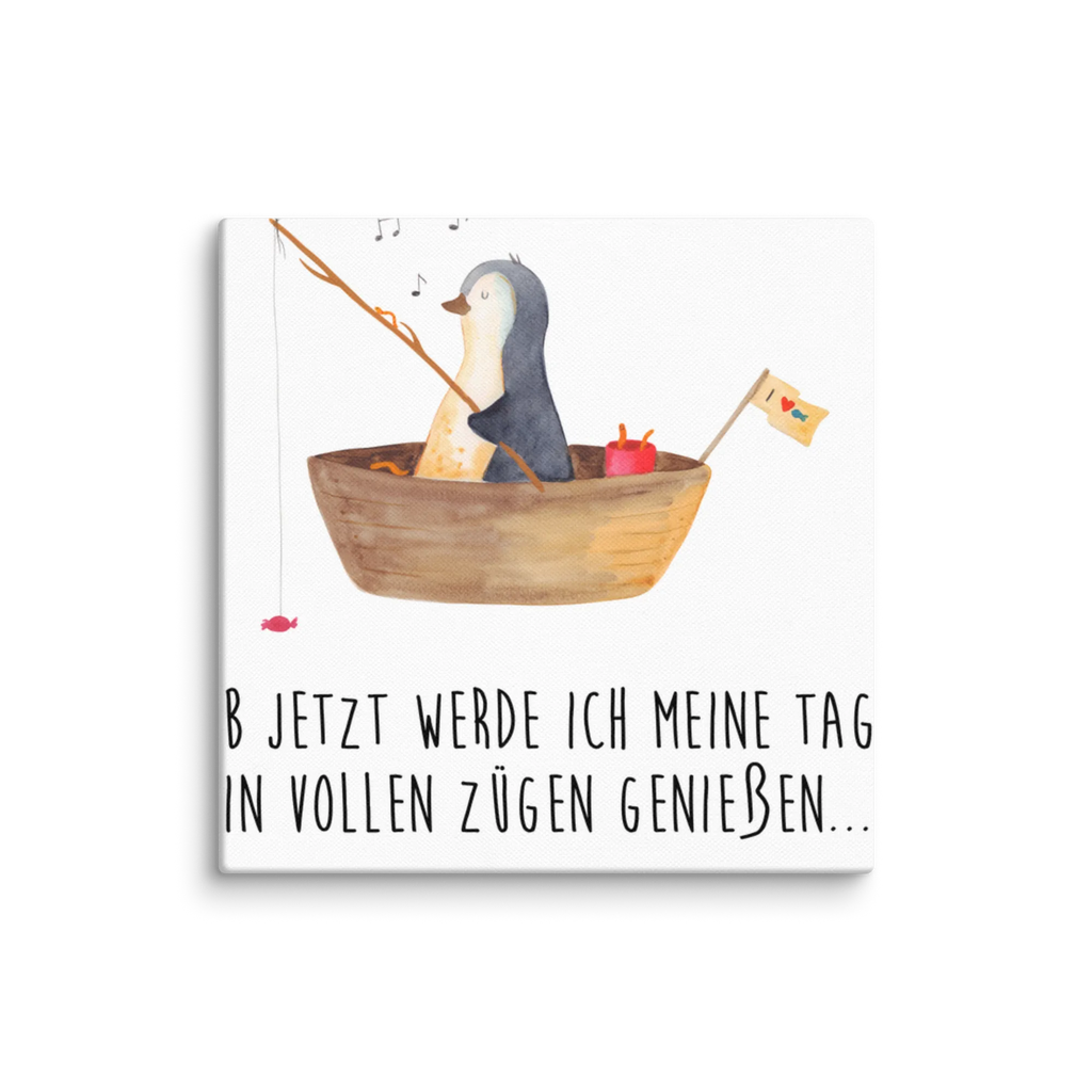 Canvas picture Penguin fishing boat Leinwand, Kunstdruck, Pinguin, Boot, Genießen, Pinguine, Leben, Angeln, Neuanfang, Angelboot, Neustart, Scheidung, Geschenkidee Liebeskummer, Lebenslust, Motivation, Trennung