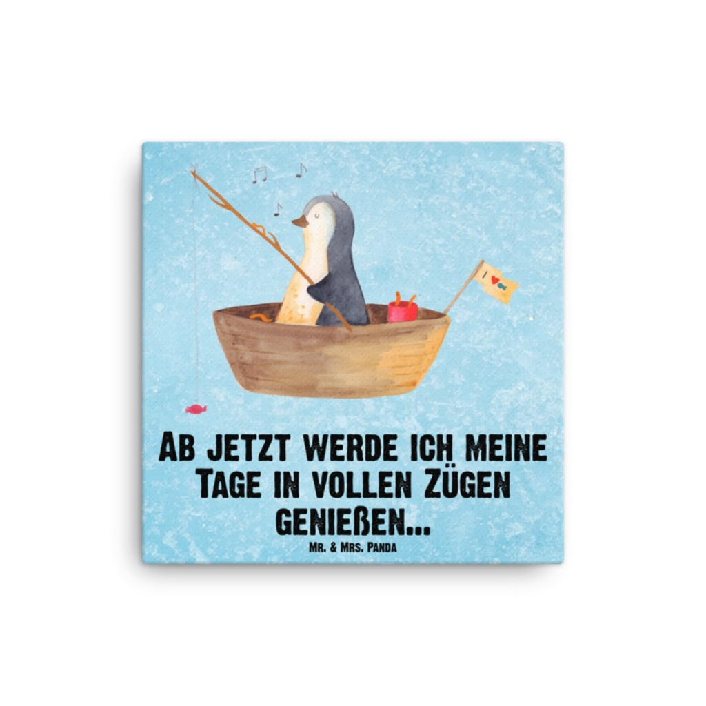 Canvas picture Penguin fishing boat Leinwand, Kunstdruck, Pinguin, Boot, Genießen, Pinguine, Leben, Angeln, Neuanfang, Angelboot, Neustart, Scheidung, Geschenkidee Liebeskummer, Lebenslust, Motivation, Trennung