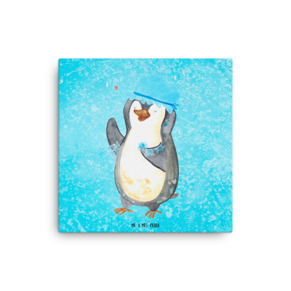 Canvas picture Penguin have a shower Leinwand, Kunstdruck, Pinguin, Lebensmotto, Pinguine, Neuanfang, glücklich sein, Dusche, Neustart, Duschen, Motivation