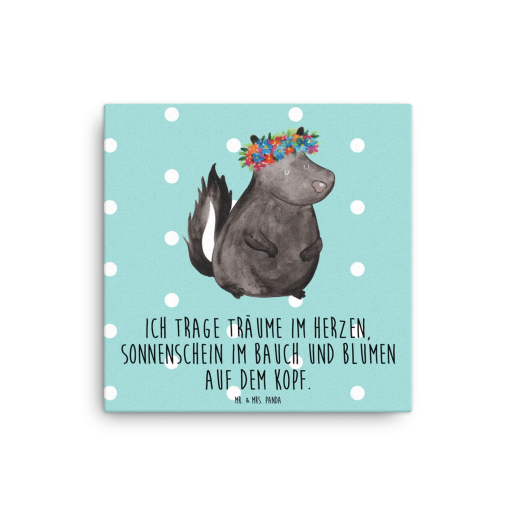 Leinwand Bild Stinktier Blumenmaedchen Kunstdruck, Leinwand, Stinktier, Skunk, Namaste, Stinker, Stinki, Wildtier, Raubtier, Yoga