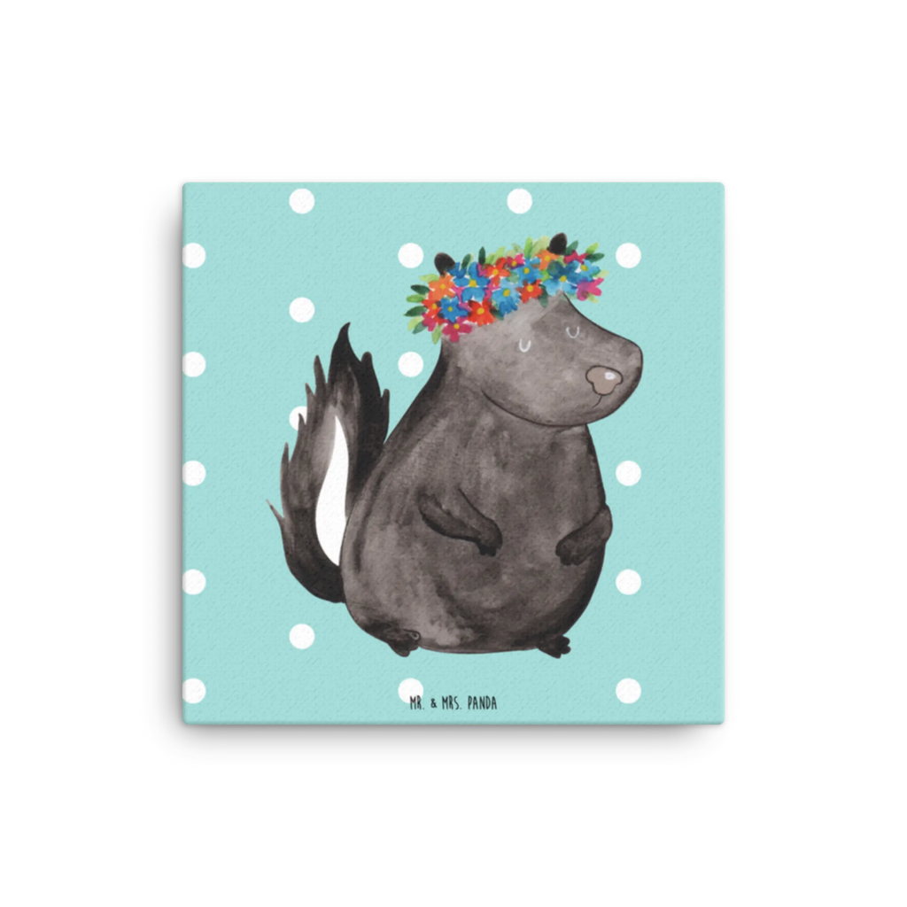 Leinwand Bild Stinktier Blumenmaedchen Kunstdruck, Leinwand, Stinktier, Skunk, Namaste, Stinker, Stinki, Wildtier, Raubtier, Yoga