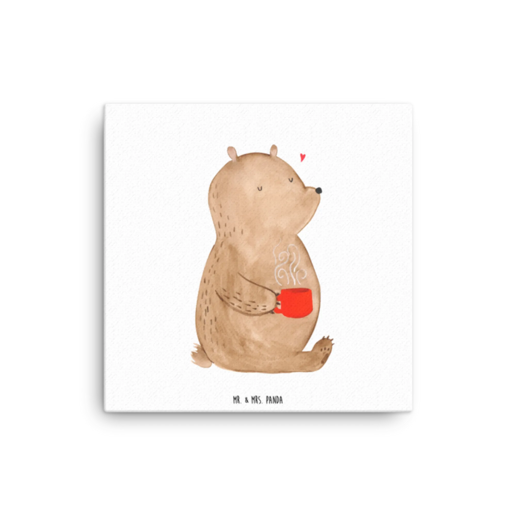 Leinwand Bild Bär Kaffee Bild, Kunstdruck, Leinwand, Dekoration, Wanddeko, Bär, Teddy, Teddybär, Bären, Morgenroutine, guten Morgen, Welt retten, Coffee, Kaffee, Motivation, Welt erobern
