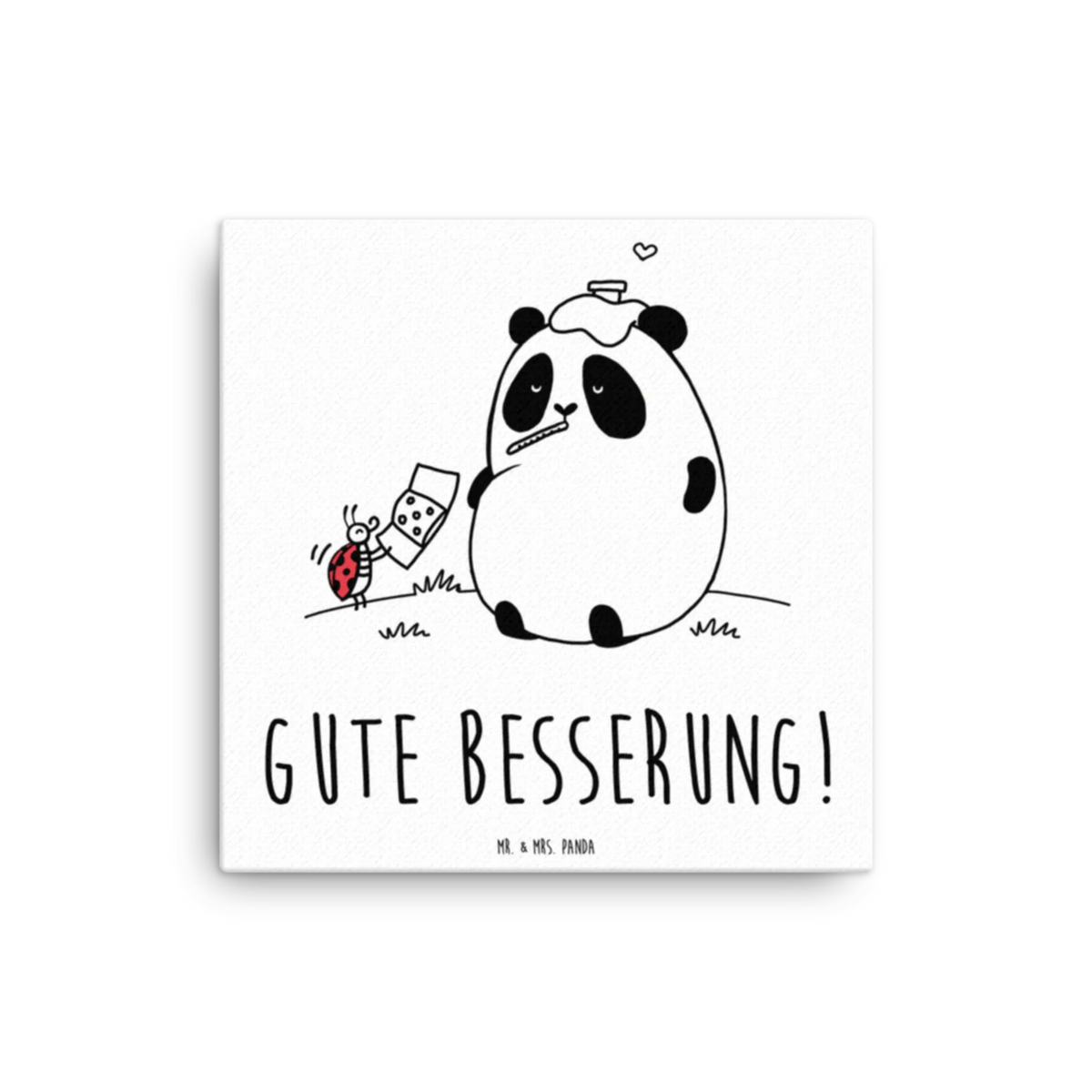 Leinwand Bild Panda Gute Besserung Leinwand, Kunstdruck
