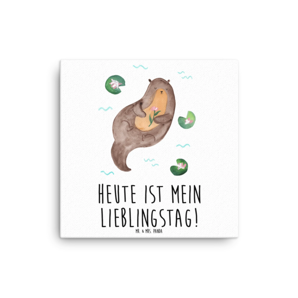 Leinwand Bild Otter Seerose Leinwand, Kunstdruck, Otter, Seeotter, Fischotter, Otter Seeotter See Otter