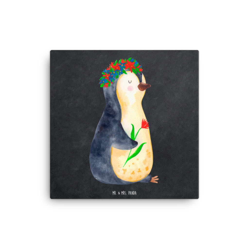 Canvas picture Penguin Flower Leinwand, Kunstdruck, Pinguin, Lebensziele, Geschenkidee, Wünsche, Lebenslust, Ziele, Motivation, Leben, Universum, Blumenkranz, Liebeskummer, Pinguine