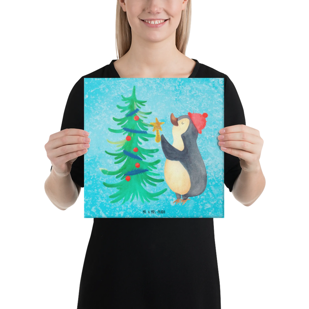 Canvas picture penguin Christmas tree Kunstdruck, Leinwand, Weihnachtsdeko, Winter, Nikolaus, Advent, Heiligabend, Wintermotiv, Weihnachten, Pinguin