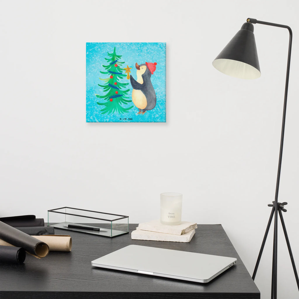 Canvas picture penguin Christmas tree Kunstdruck, Leinwand, Weihnachtsdeko, Winter, Nikolaus, Advent, Heiligabend, Wintermotiv, Weihnachten, Pinguin