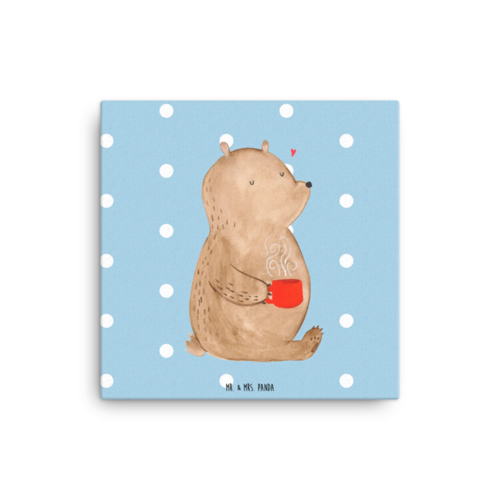 Leinwand Bild Bär Kaffee Bild, Kunstdruck, Leinwand, Dekoration, Wanddeko, Bär, Teddy, Teddybär, Bären, Morgenroutine, guten Morgen, Welt retten, Coffee, Kaffee, Motivation, Welt erobern