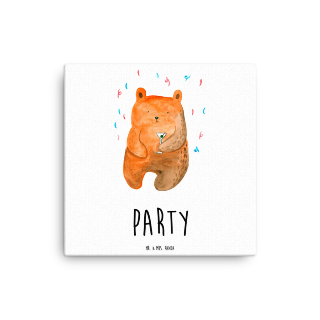 Leinwand Bild Bär Party Leinwand, Kunstdruck, Teddybär, Teddy, Bär, Lustig, Mitbringsel, Geburtstagsgeschenk, Abfeiern, Geschenk, Geburtstag, Party, Feiern, Gute Laune