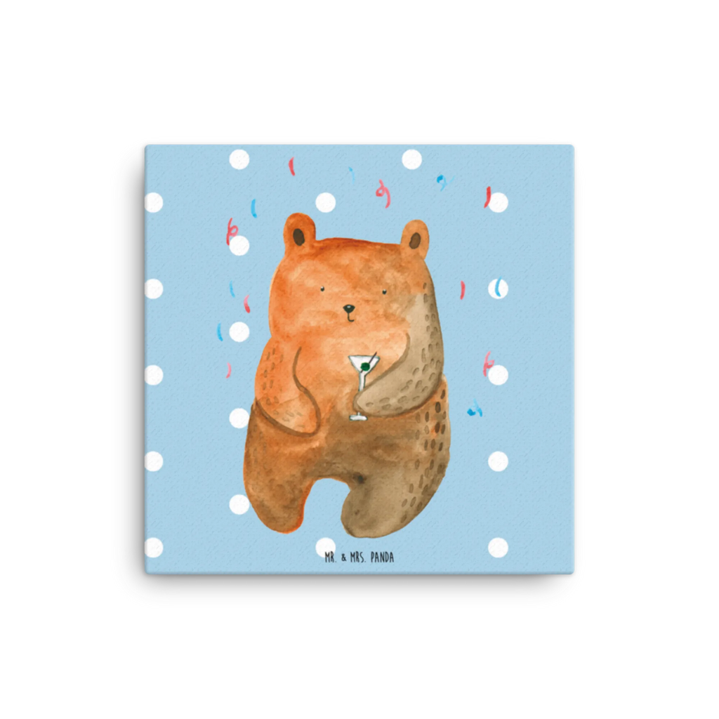 Leinwand Bild Bär Party Leinwand, Kunstdruck, Teddybär, Teddy, Bär, Lustig, Mitbringsel, Geburtstagsgeschenk, Abfeiern, Geschenk, Geburtstag, Party, Feiern, Gute Laune