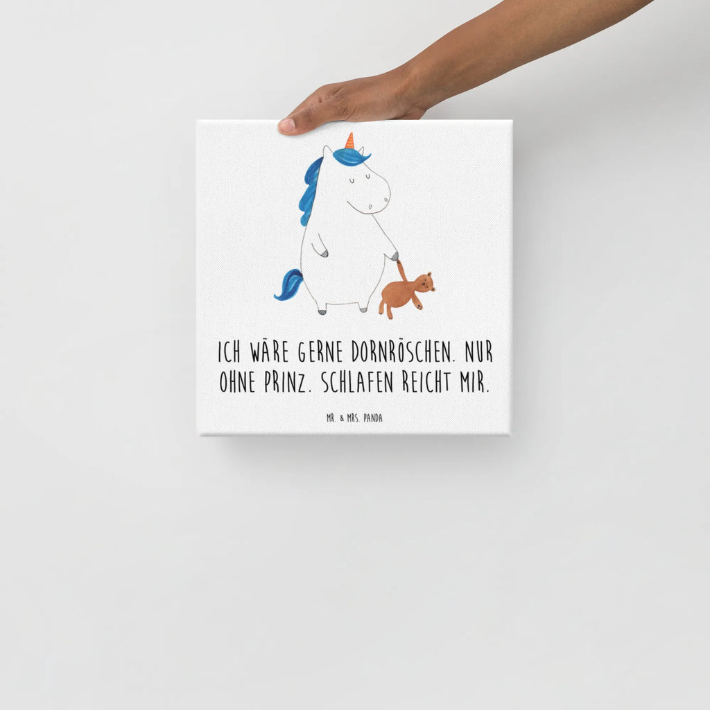 Leinwand Bild Einhorn Teddy Kunstdruck, Leinwand, Unicorn, Einhorn, Einhorn Deko, Einhörner, Bett, Single, Träumen, Freundin, Gute Nacht, schlafen, Singleleben