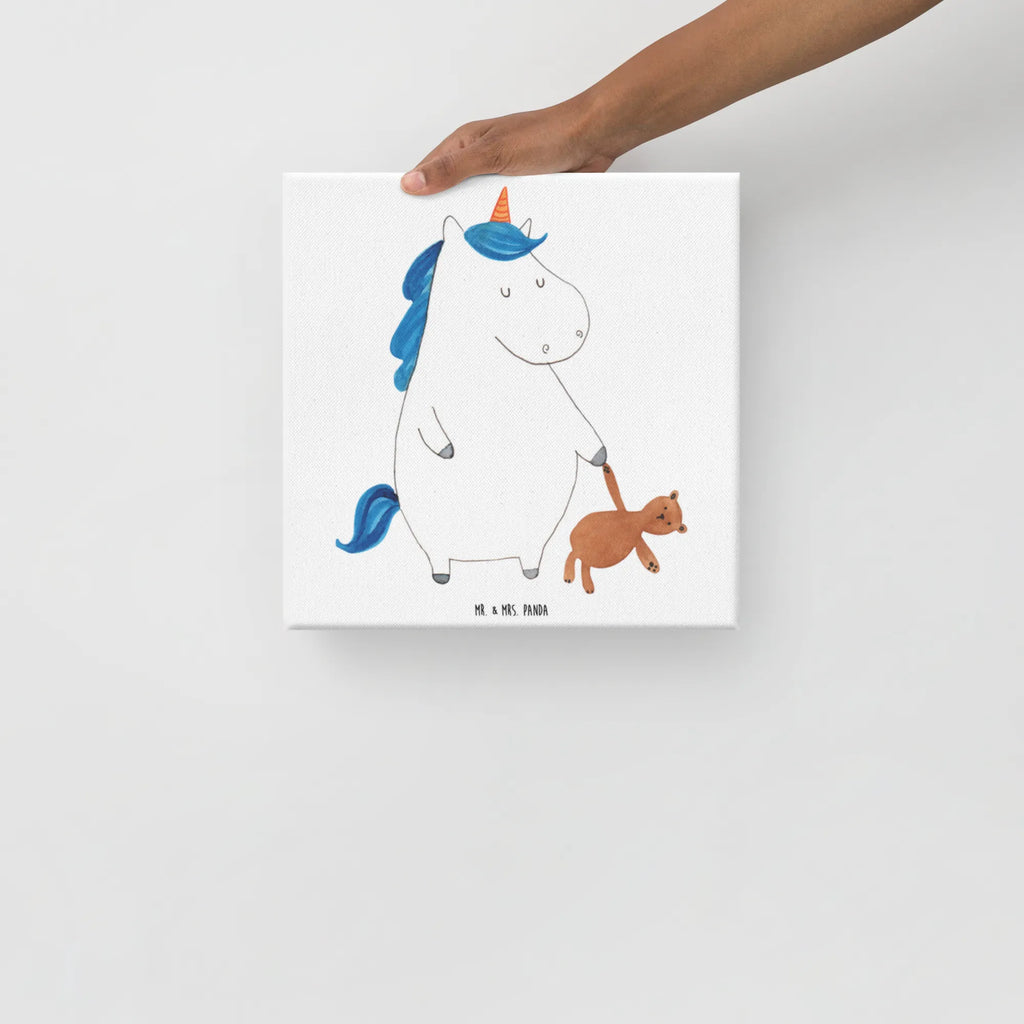 Leinwand Bild Einhorn Teddy Kunstdruck, Leinwand, Unicorn, Einhorn, Einhorn Deko, Einhörner, Bett, Single, Träumen, Freundin, Gute Nacht, schlafen, Singleleben
