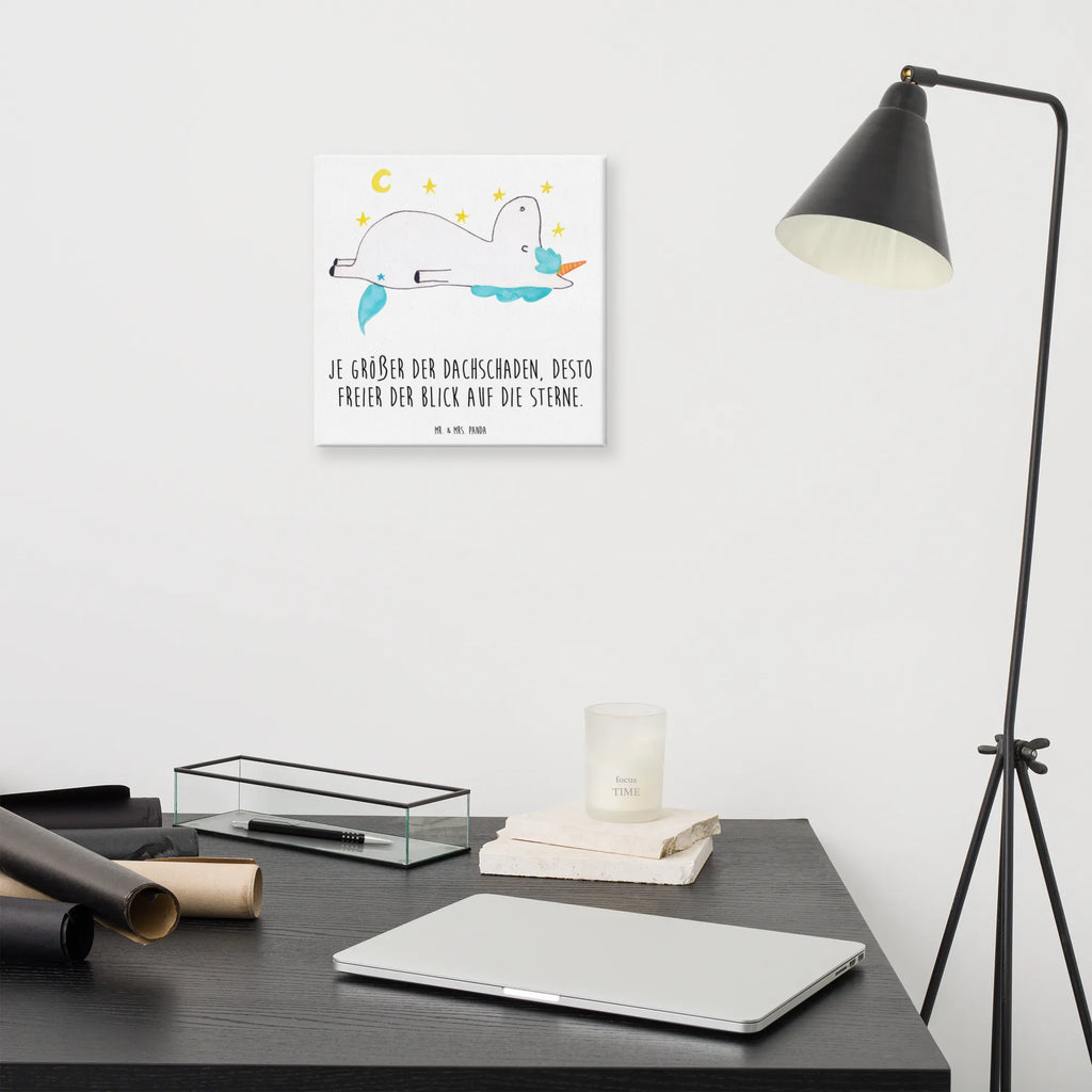Leinwand Bild Einhorn Sternenhimmel Dekoration, Kunstdruck, Bild, Wanddeko, Leinwand, Einhorn, Einhörner, Einhorn Deko, Unicorn, Sterne, Sternenhimmel, Dachschaden, Verrückt