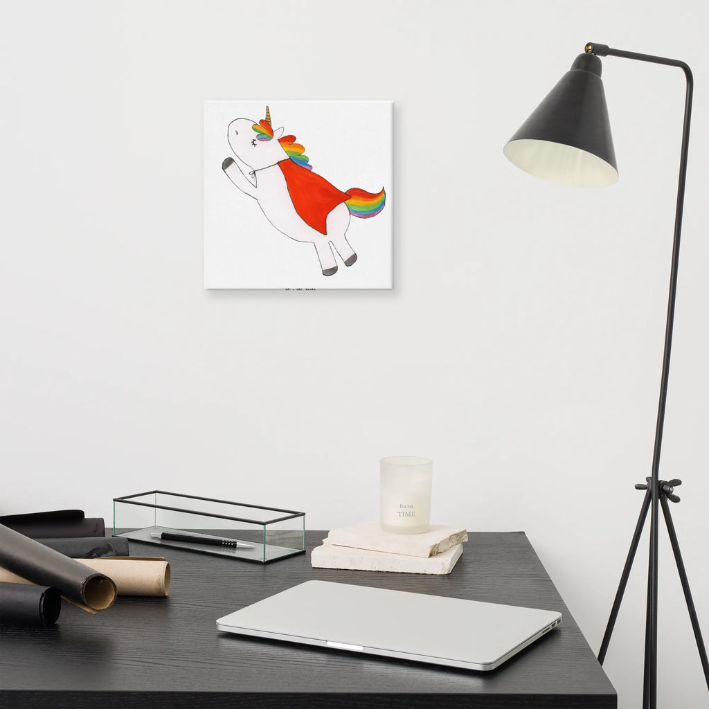 Leinwand Bild Einhorn Super Kunstdruck, Leinwand, Unicorn, Einhorn, Einhorn Deko, Einhörner, Traummann, Held, Geschenk, Girl, Superheld, Freundin, Mädchen