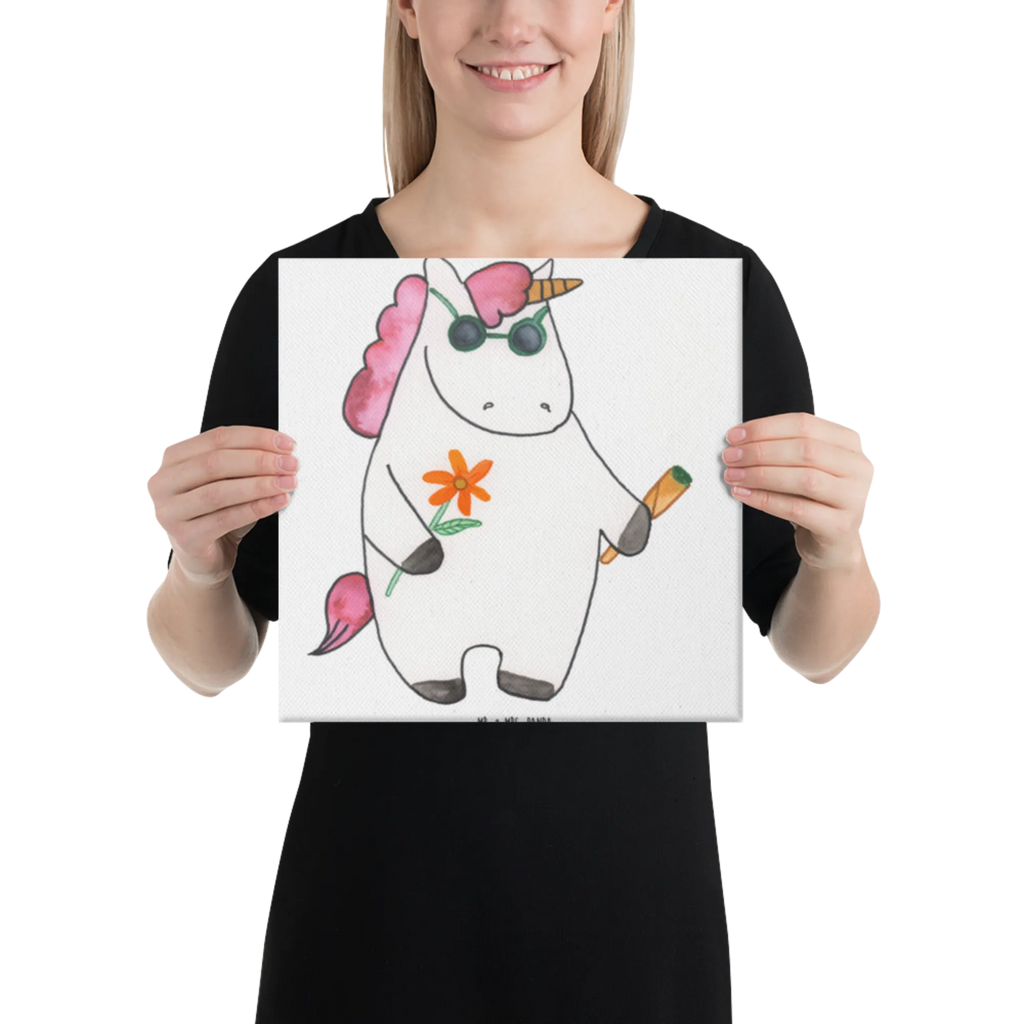Leinwand Bild Einhorn Woodstock Kunstdruck, Leinwand, Unicorn, Einhorn, Einhorn Deko, Einhörner, Party, Joint, Alkohol, Kiffen, Zigarette, Spaß. Lustig, Witzig, Woodstock