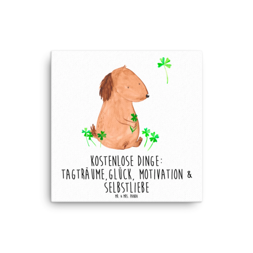 Canvas picture Dog shamrock Kunstdruck, Leinwand, Hunderasse, Hundebesitzer, Tierliebhaber, Haustier, Sprüche, Hundemotiv, Hund, Geschenk, Motivation, Neuanfang, Achtsamkeit, Kleeblatt, Selbstliebe, Glücksbringer, Glück, Tagträume