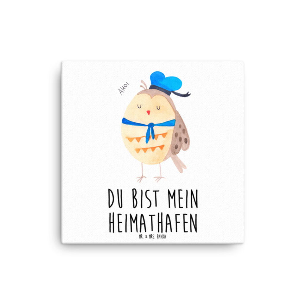 Leinwand Bild Eule Matrosen Leinwand, Kunstdruck, Eule, Owl, Eule Deko, Heimathafen, Eule Spruch, Ehe, Freundin, Seefahrer, Wortspiel Lustig, Hochzeitstag Geschenk, Matrose