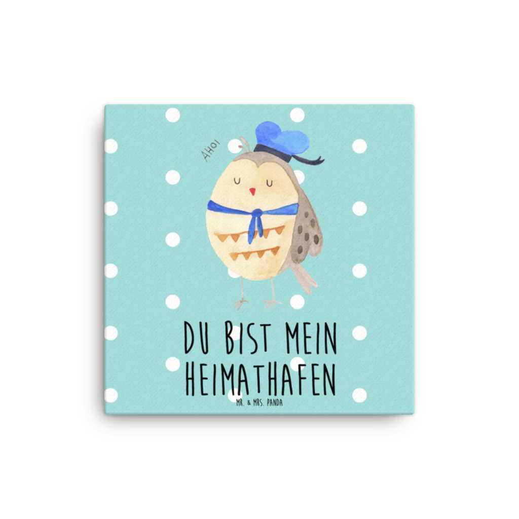 Leinwand Bild Eule Matrosen Leinwand, Kunstdruck, Eule, Owl, Eule Deko, Heimathafen, Eule Spruch, Ehe, Freundin, Seefahrer, Wortspiel Lustig, Hochzeitstag Geschenk, Matrose