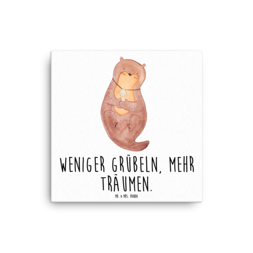 Leinwand Bild Otter Muschel Leinwand, Kunstdruck, Otter, Seeotter, Fischotter, Tagträumen, Büro, Träumen, Otterliebe, Motivation, Grübeln