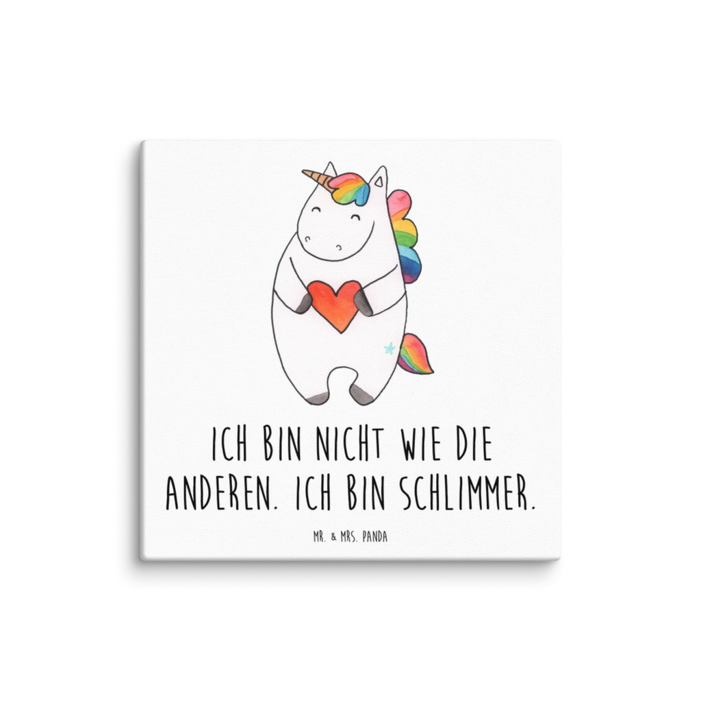 Leinwand Bild Einhorn Herz Leinwand, Kunstdruck, Unicorn, Einhorn, Einhorn Deko, Einhörner, Herz, Anders, Bunt, Freundin, böse, Witzig, Lustig, Schlimm