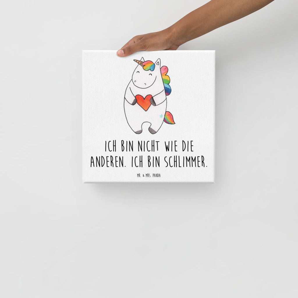Leinwand Bild Einhorn Herz Leinwand, Kunstdruck, Unicorn, Einhorn, Einhorn Deko, Einhörner, Herz, Anders, Bunt, Freundin, böse, Witzig, Lustig, Schlimm