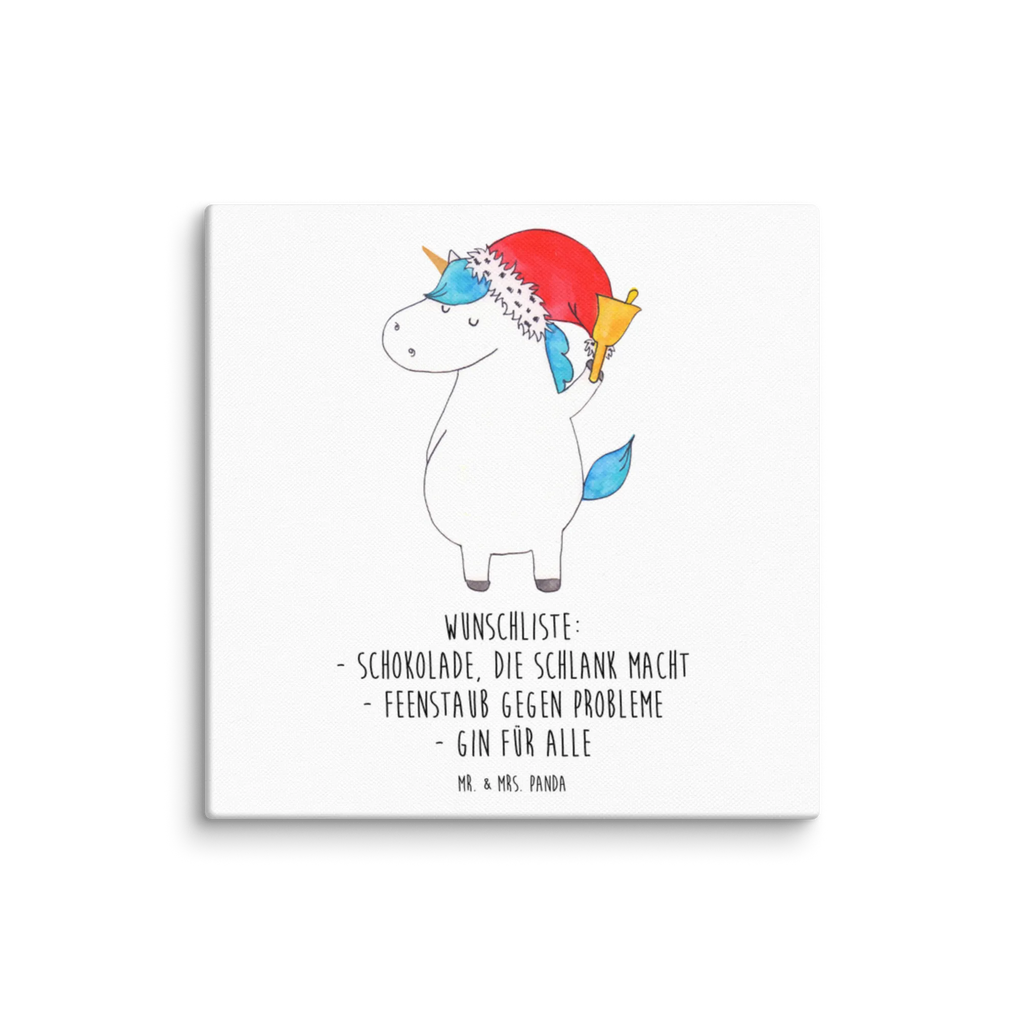 Leinwand Bild Einhorn Weihnachtsmann Kunstdruck, Leinwand, Unicorn, Einhorn, Einhorn Deko, Einhörner, Weihnachtsmann, Gin, Nikolaus, Wunschzettel, Weihnachten, Schoki, Feenstaub, Schokolade, Wunschliste