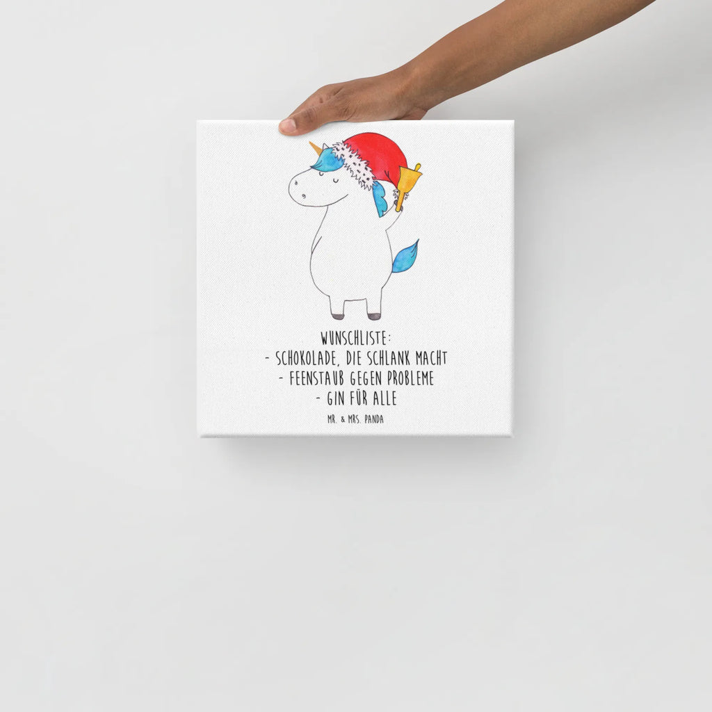 Leinwand Bild Einhorn Weihnachtsmann Kunstdruck, Leinwand, Unicorn, Einhorn, Einhorn Deko, Einhörner, Weihnachtsmann, Gin, Nikolaus, Wunschzettel, Weihnachten, Schoki, Feenstaub, Schokolade, Wunschliste