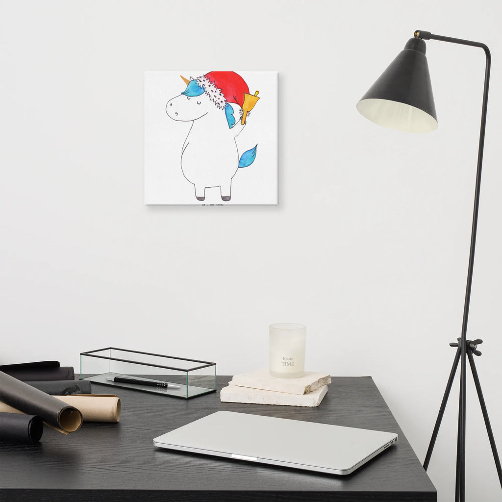 Leinwand Bild Einhorn Weihnachtsmann Kunstdruck, Leinwand, Unicorn, Einhorn, Einhorn Deko, Einhörner, Weihnachtsmann, Gin, Nikolaus, Wunschzettel, Weihnachten, Schoki, Feenstaub, Schokolade, Wunschliste