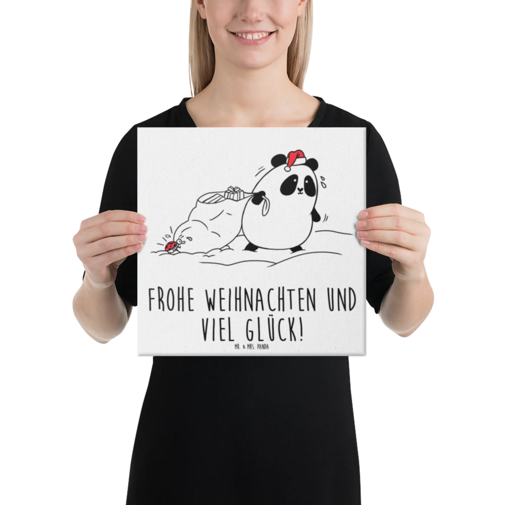 Leinwand Bild Panda Weihnachten Kunstdruck, Wanddeko, Leinwand, Bild, Dekoration
