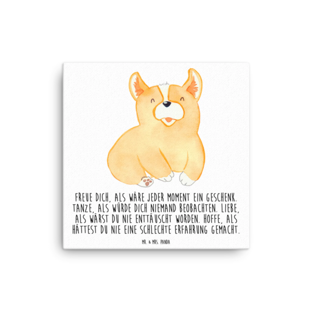 Canvas picture Corgi Wanddeko, Kunstdruck, Leinwand, Bild, Hunderasse, Hundebesitzer, Tierliebhaber, Haustier, Sprüche, Hundemotiv, Hund, Hundespruch, Lebensfreude, Welsh Corgie Pembroke, Spruch, Motivation, Corgie, britisch
