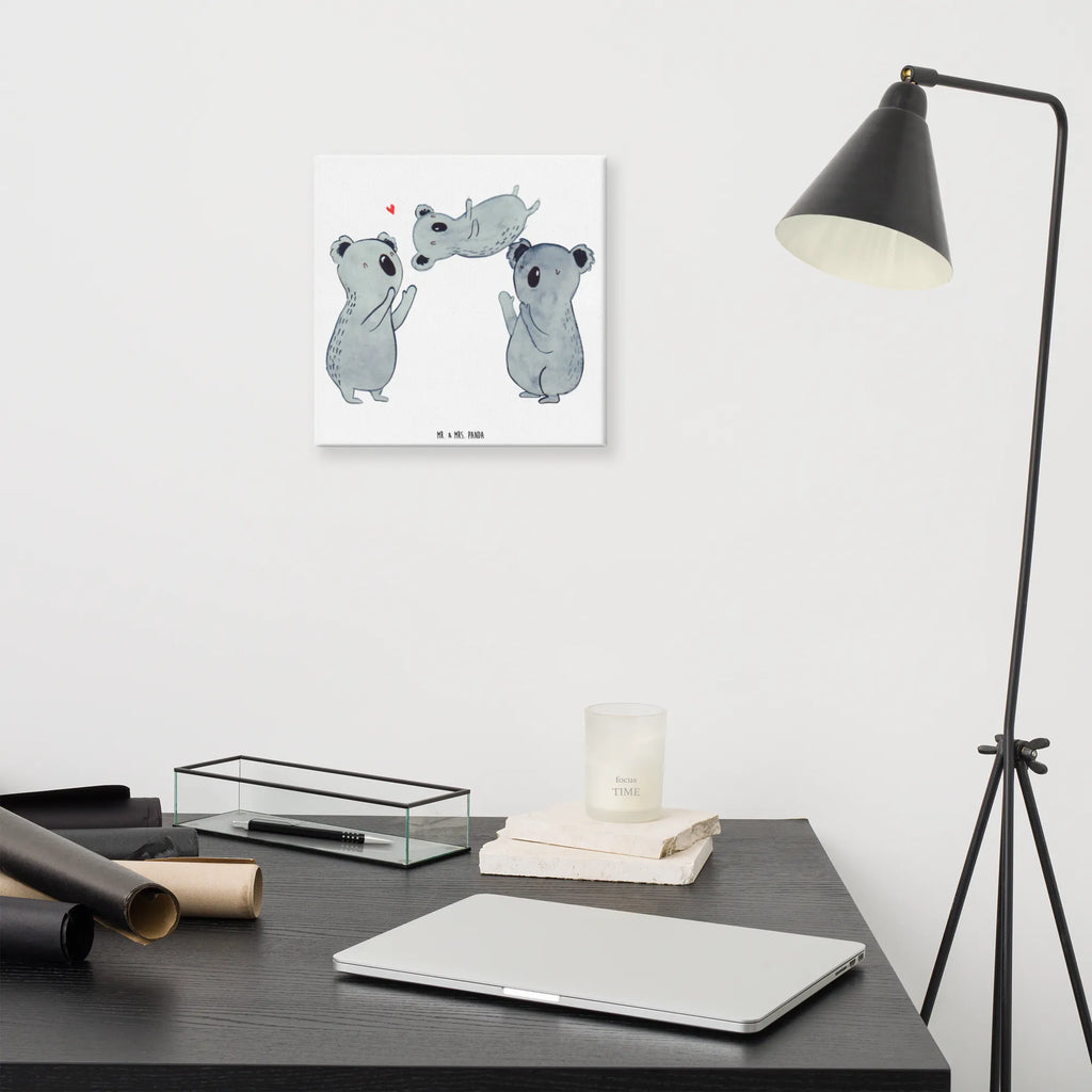 Canvas picture koalas Celebrate Dekoration, Leinwand, Bild, Wanddeko, Kunstdruck, Geburtstag, Geburtstagsgeschenk, Geschenk, Eltern, Familie, Liebe, Koala, Herz, Kind