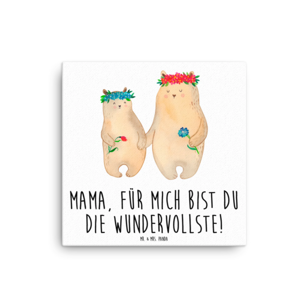 Leinwand Bild Bären mit Blumenkranz Kunstdruck, Bild, Leinwand, Wanddeko, Mama, Schwester, Opa, Bruder, Vatertag, Oma, Muttertag, Familie, Papa, Vorbild, Lieblingsmensch, beste Mutter, Kind, Bären, weltbeste Mama, Bär, Geschenk Mama. Muttertag, Lieblingsmama, Mutti, Tochter, Töchter, Mami, Mutter, Family, Kinder